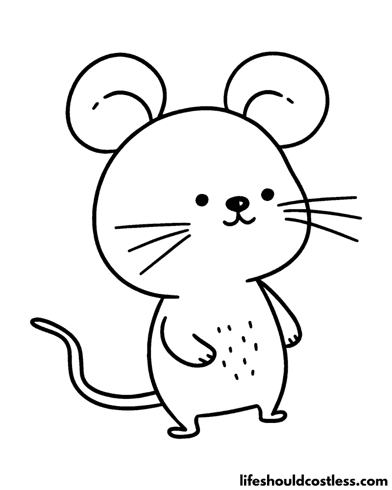 Mouse colouring pages example