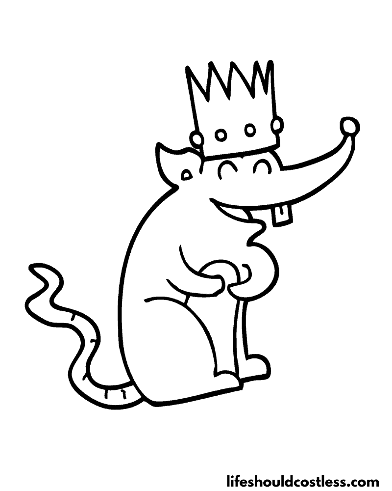 Rat colouring pages example