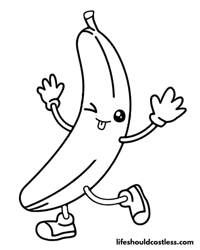 Banana Coloring Pages (free printable PDF templates) - Life Should Cost ...