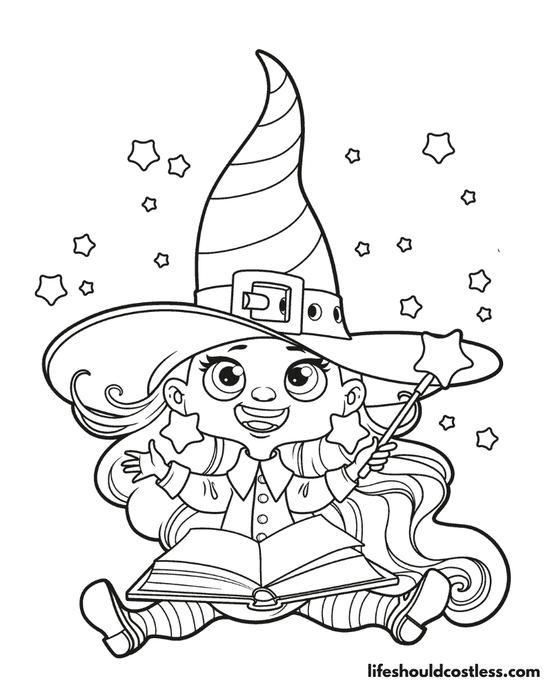 Witch Colouring Pages Example