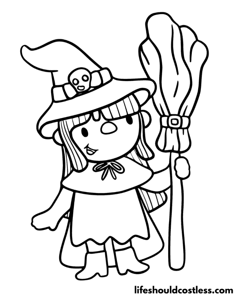 Witch Coloring Pages (free printable PDF templates) - Life Should Cost Less