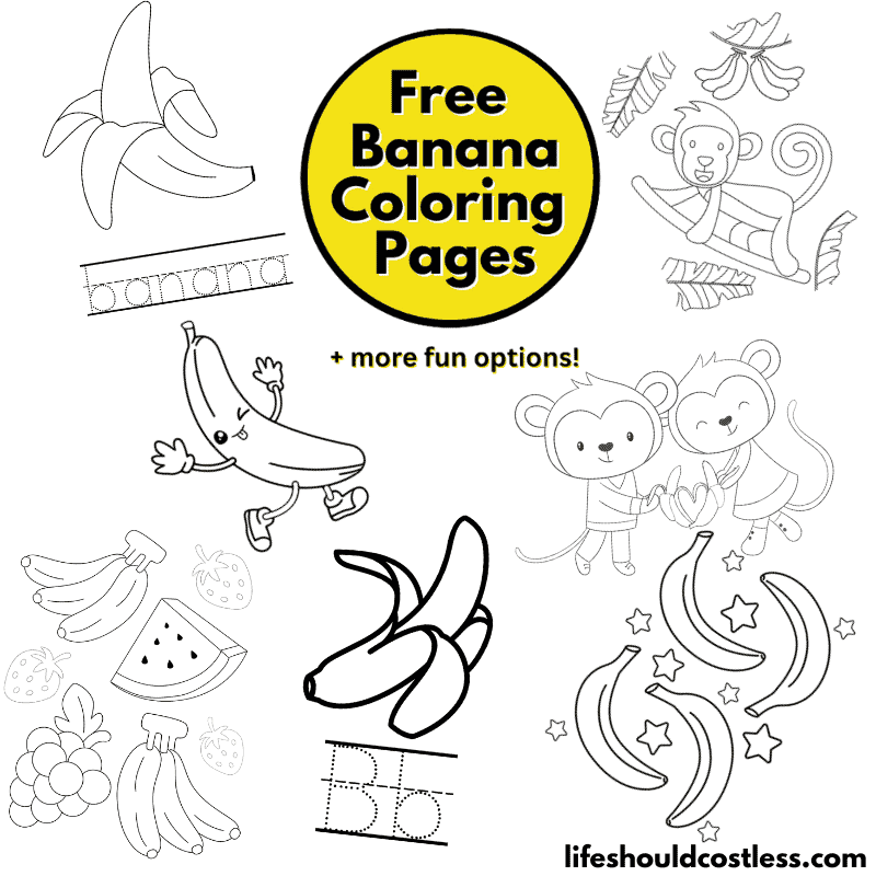 Monkey with Banana Coloring Pages - Get Coloring Pages