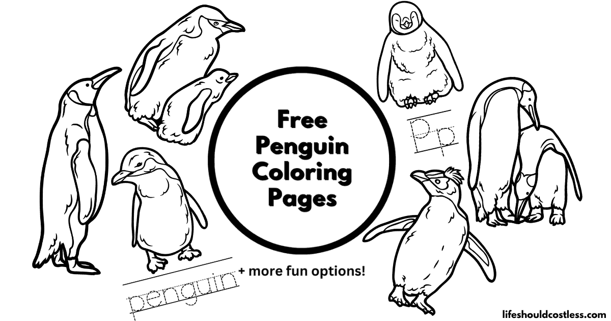 Penguin Coloring Pages (free printable PDF templates) - Life Should ...