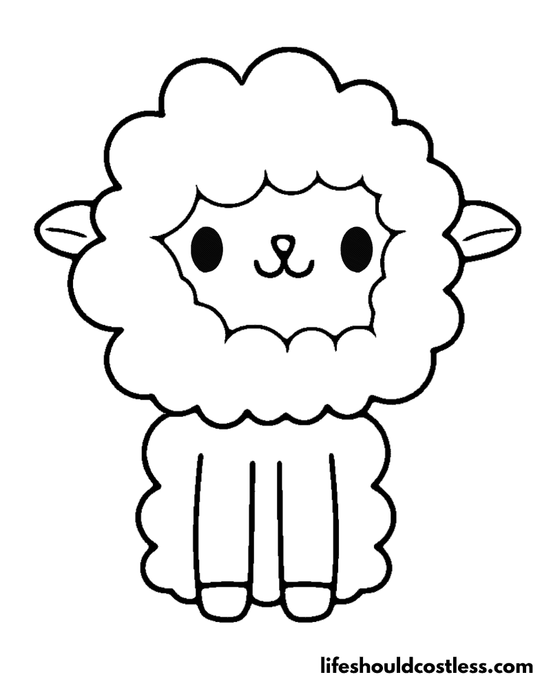 Baby Sheep Colouring In Page Example