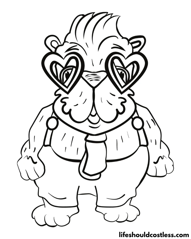 Cartoon guinea pigs coloring pages example