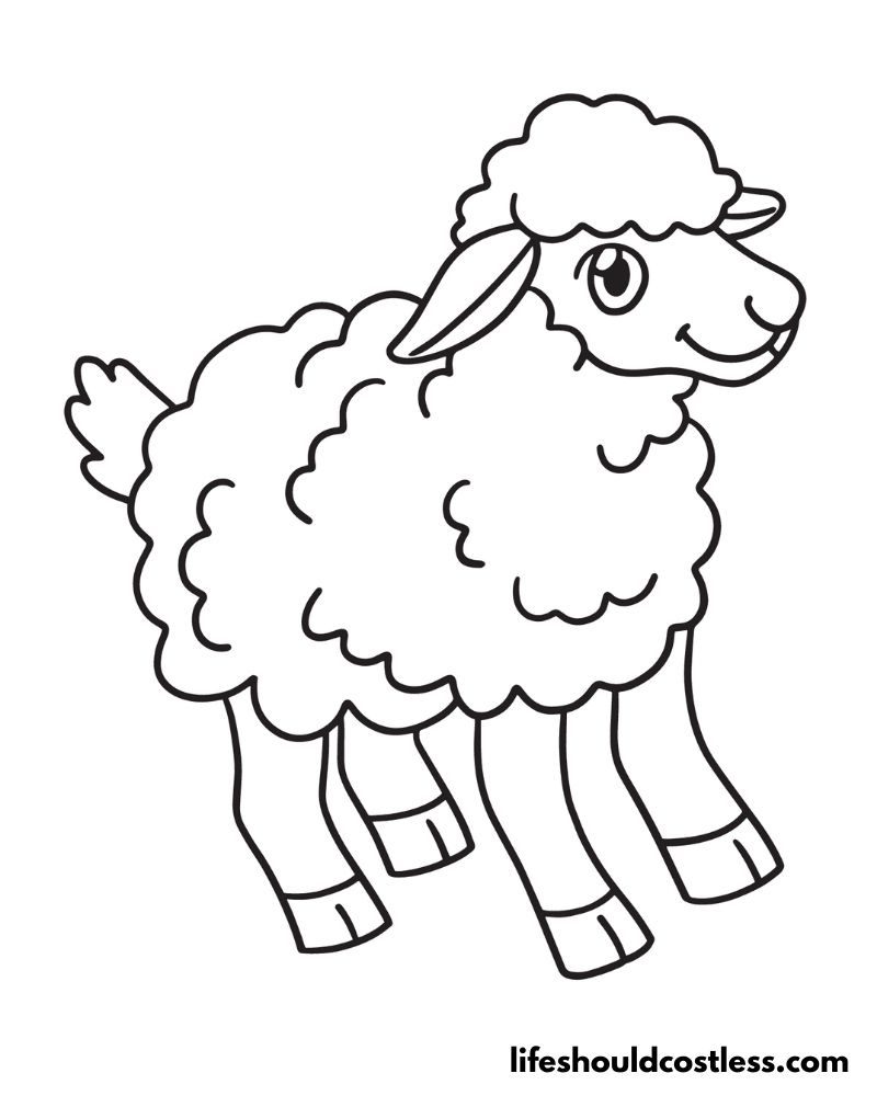 Coloring Page Of A Sheep Example