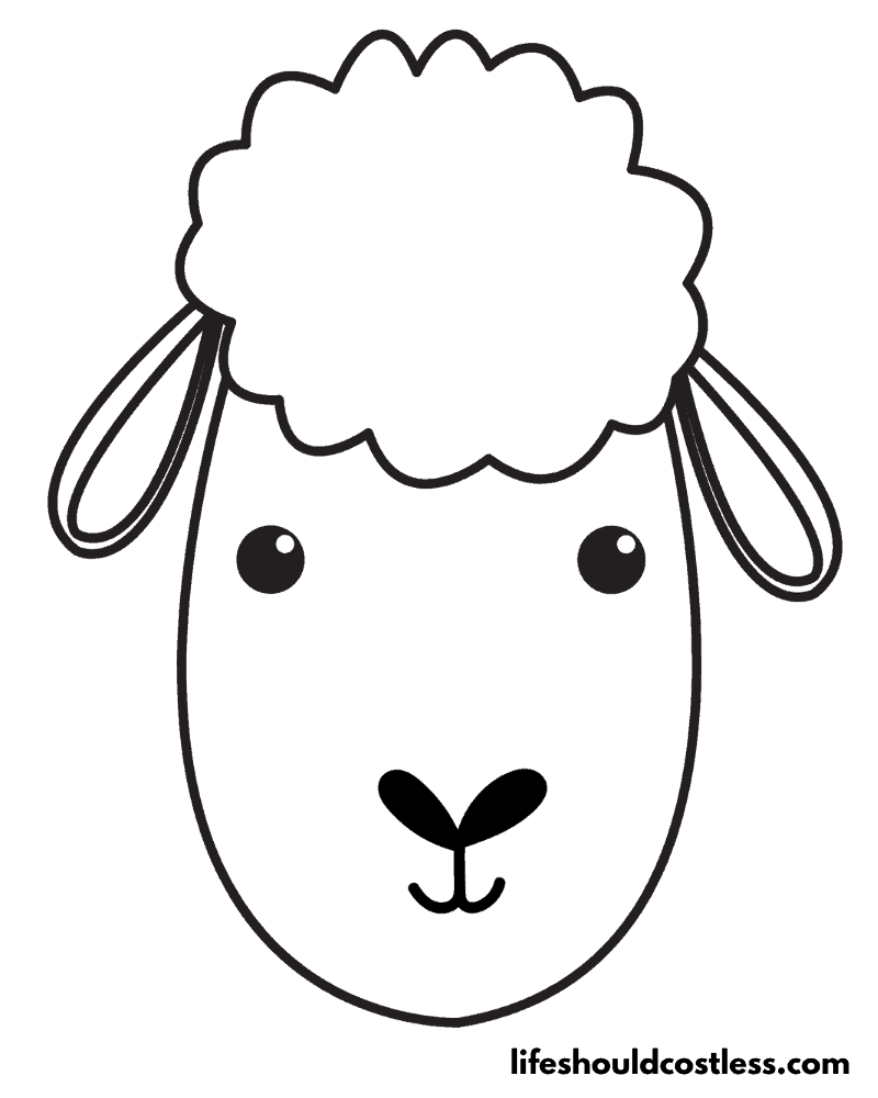 Coloring Page Of Sheep Face Example