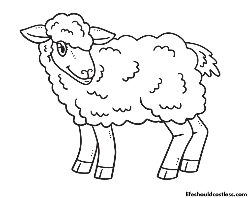 Coloring Pages Of A Sheep Example