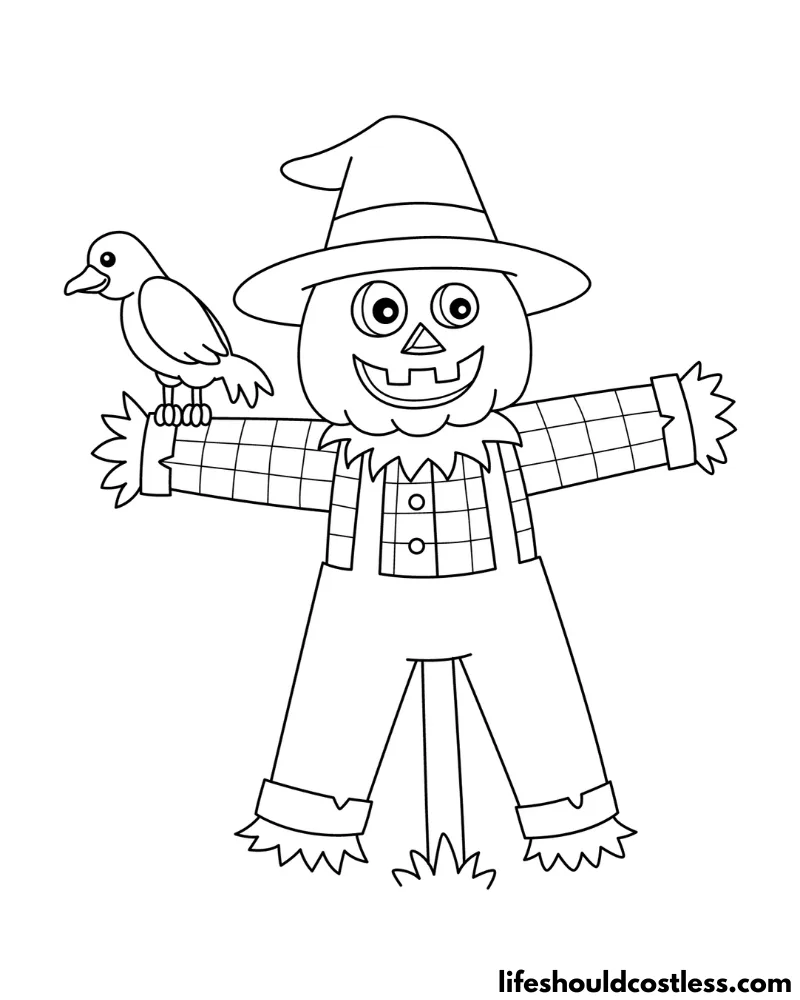 Crow coloring page example