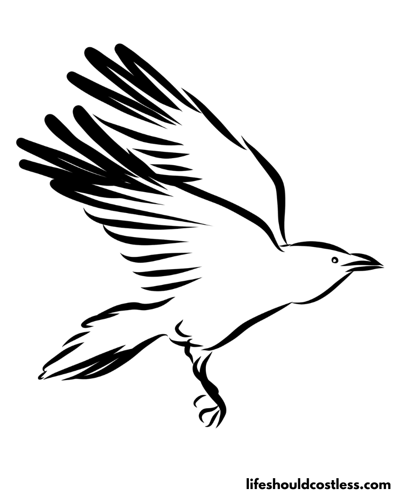 Crow colouring pages example