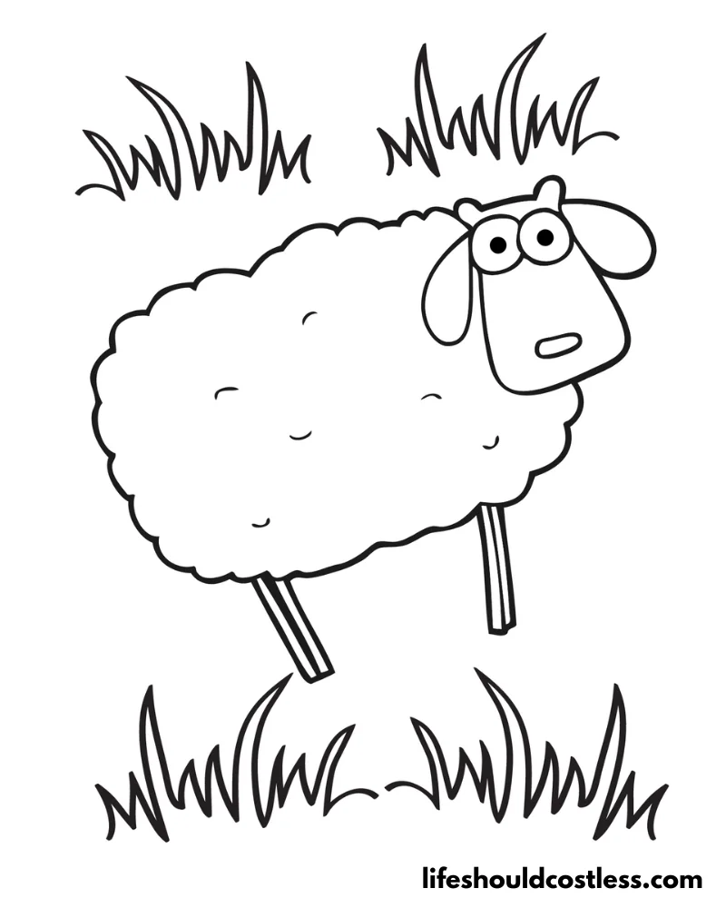 Derpy Sheep Coloring Page Example