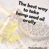 How do you use hemp oil orally