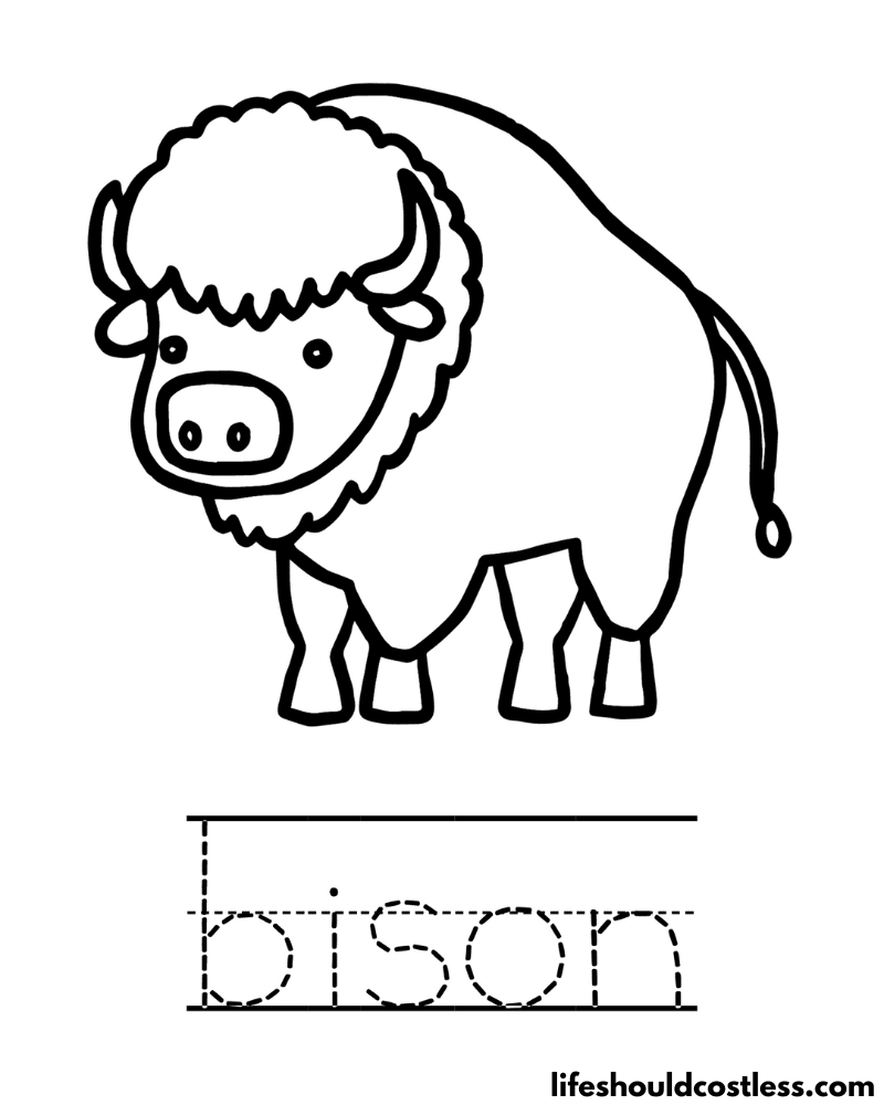 Letter B is for bison worksheet example