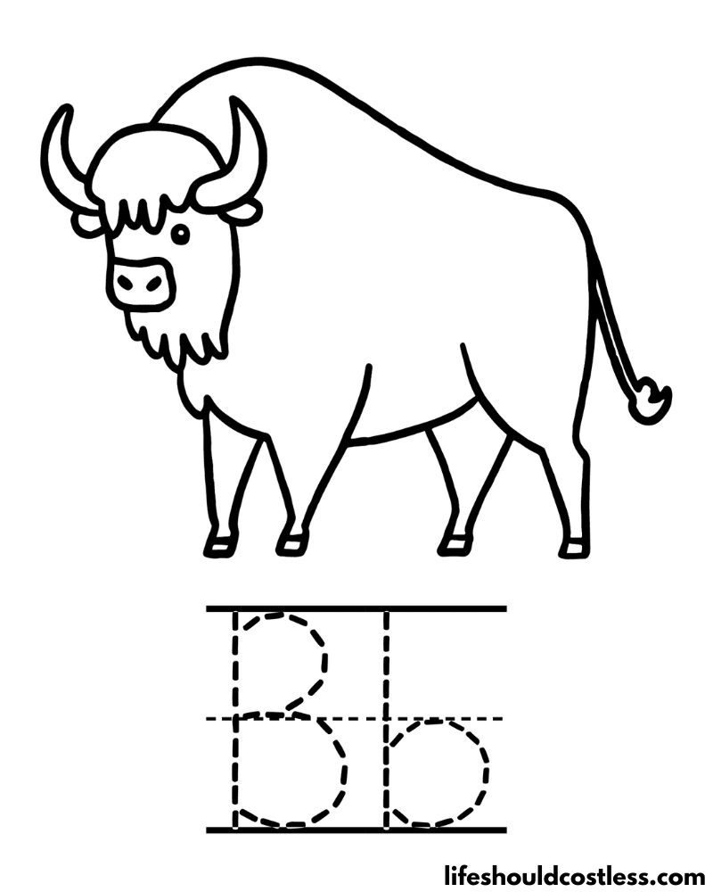 Letter B is for buffalo coloring page example