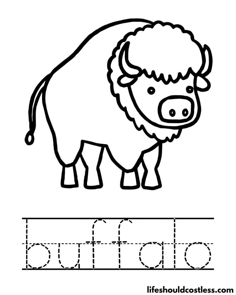 Letter B is for buffalo worksheet example