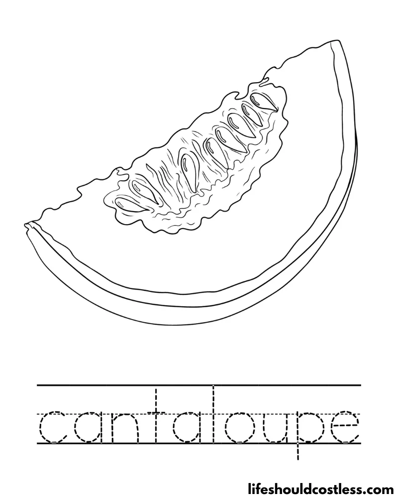 Letter C is for cantaloupe worksheet example