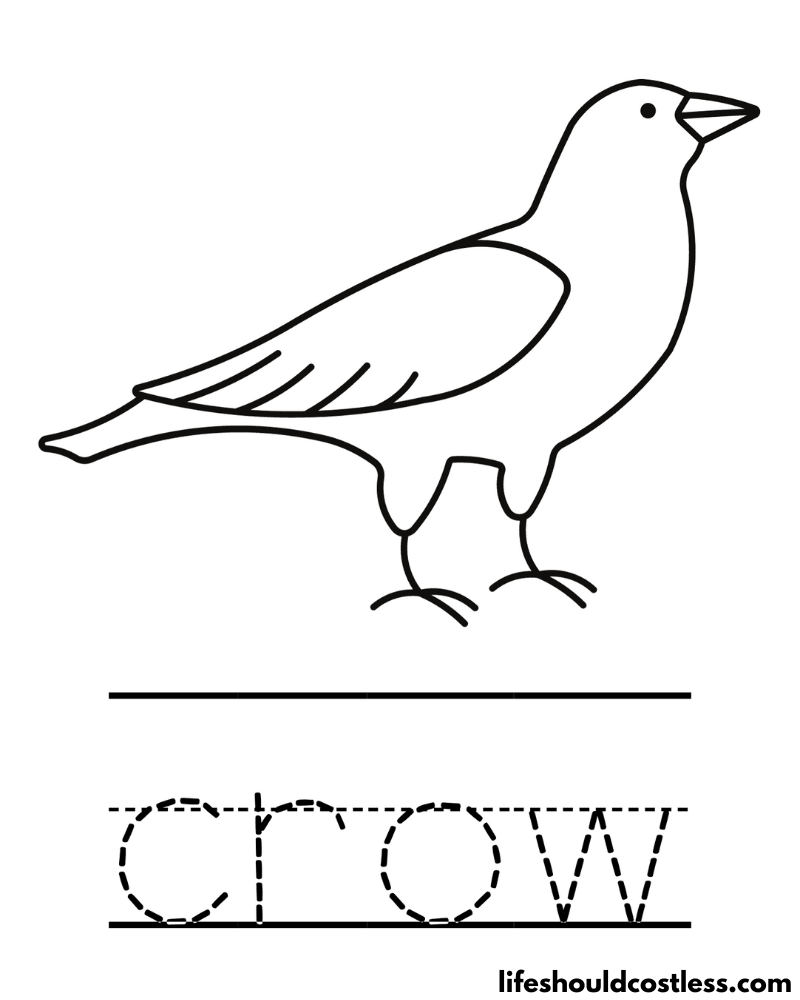 Letter C is for crow worksheet example