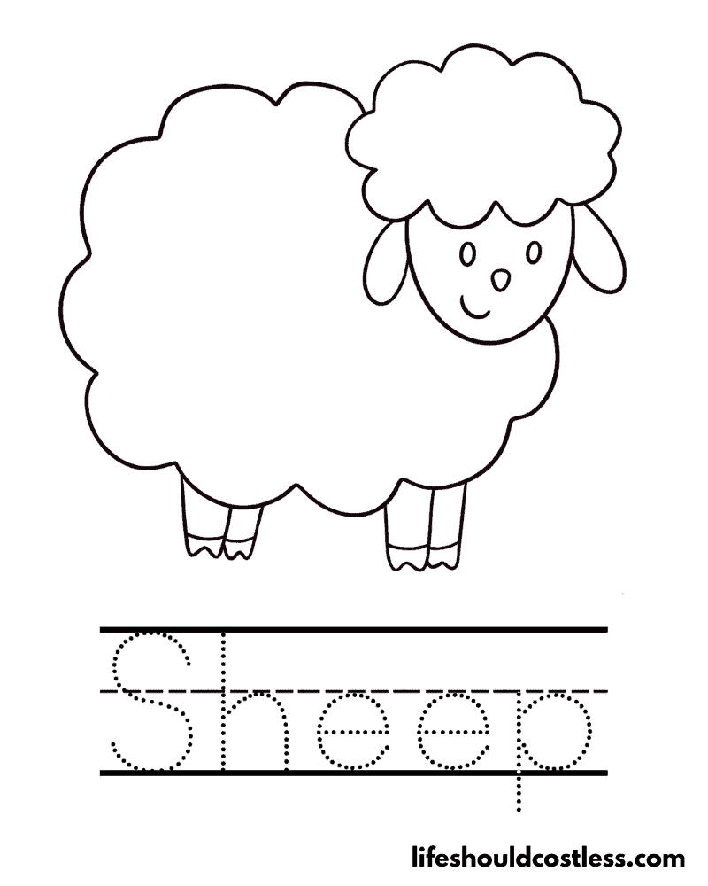 S is for sheep coloring page example
