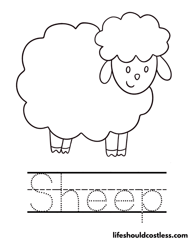 S is for sheep coloring page example