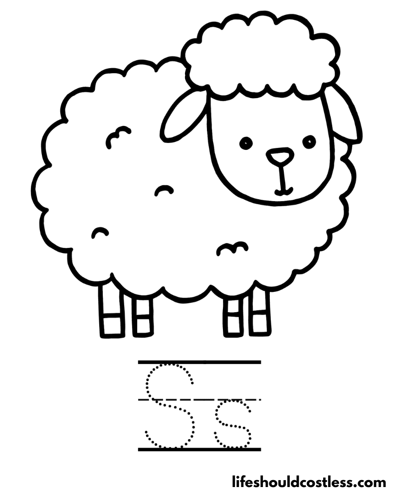 S is for sheep template example