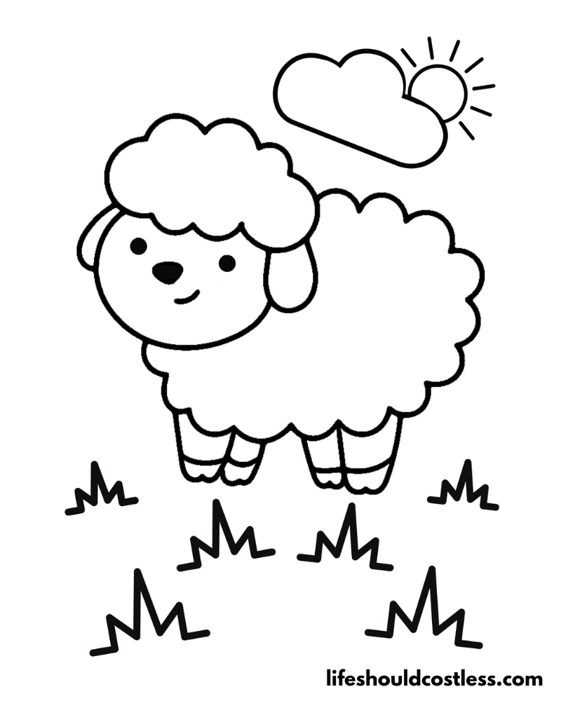 Sheep Colouring In Pages Example