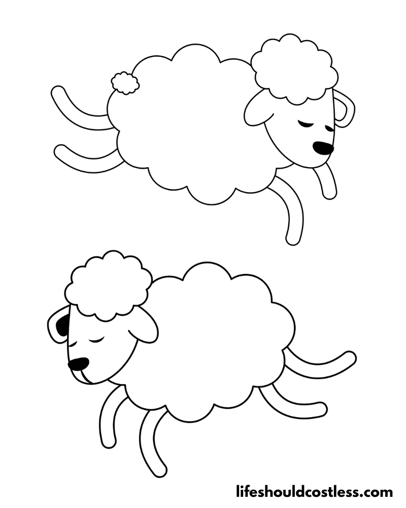 Sleepy Sheep Colouring Pages Example