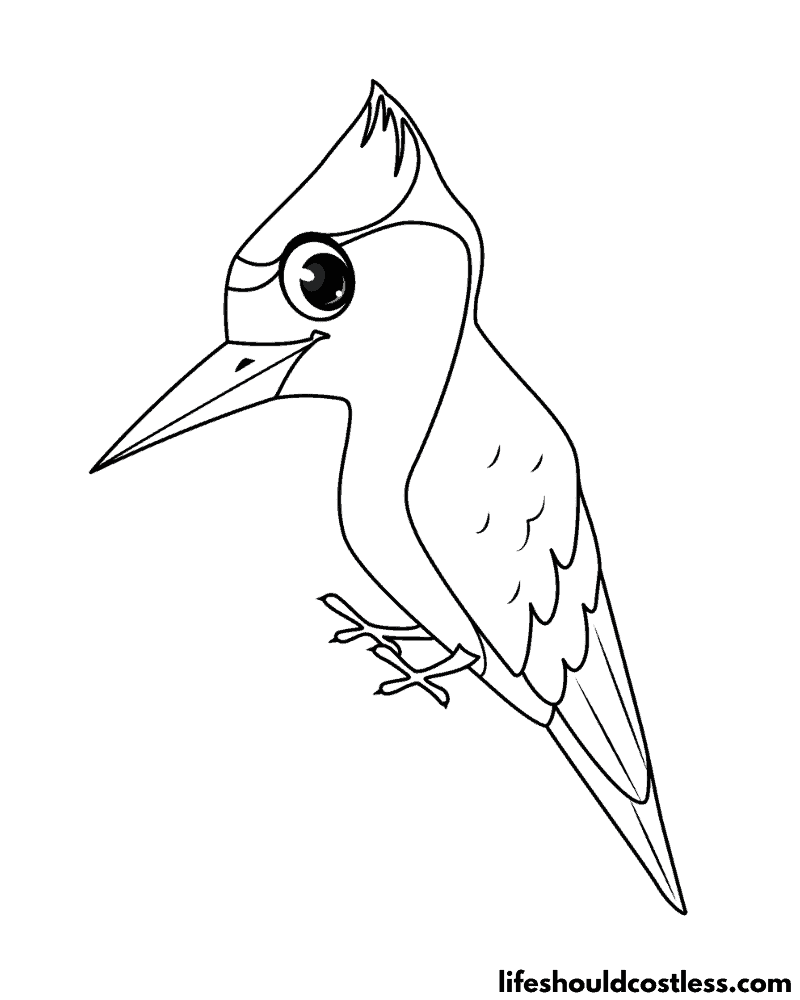 Woodpecker coloring sheet example