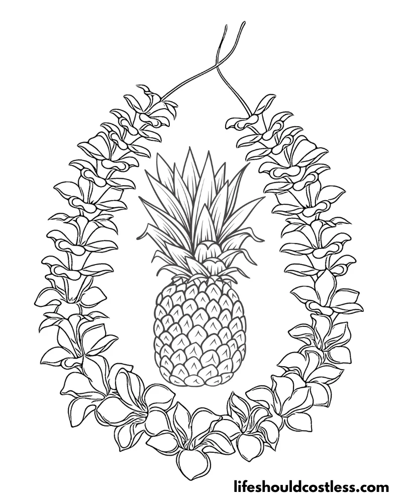 Adult Luau Coloring Page Pineapple Printable Example