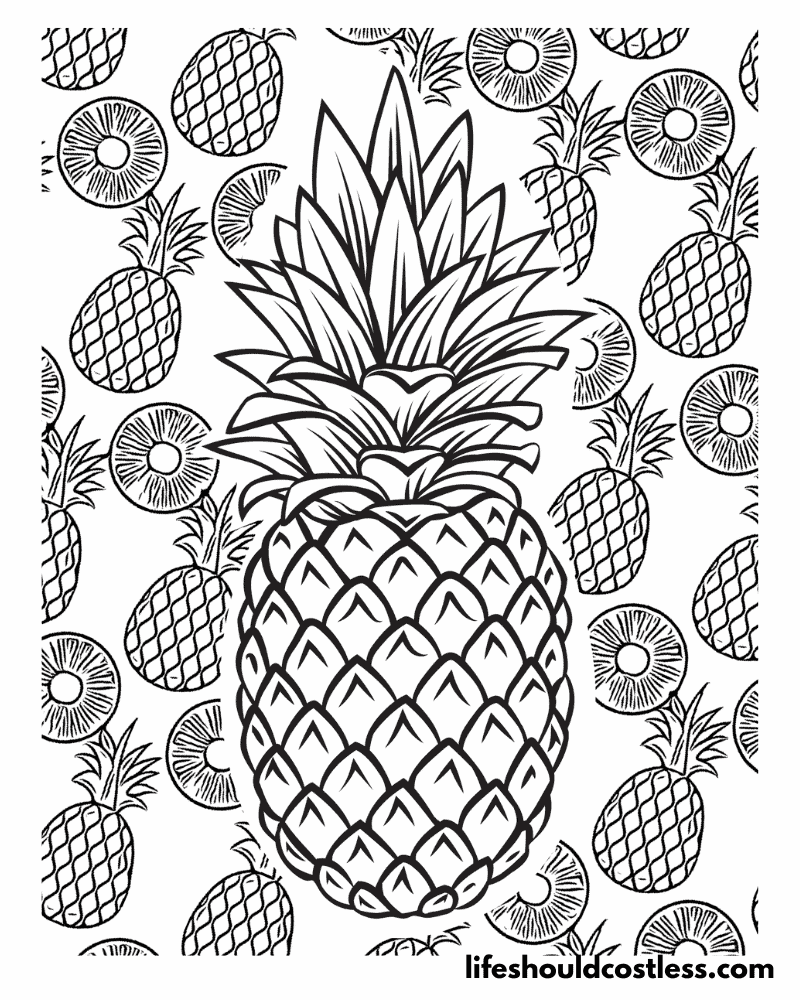 Adult Luau Coloring Pages Pineapple Example