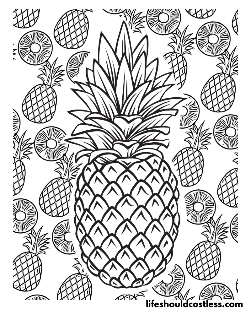 Adult Luau Coloring Pages Pineapple Example