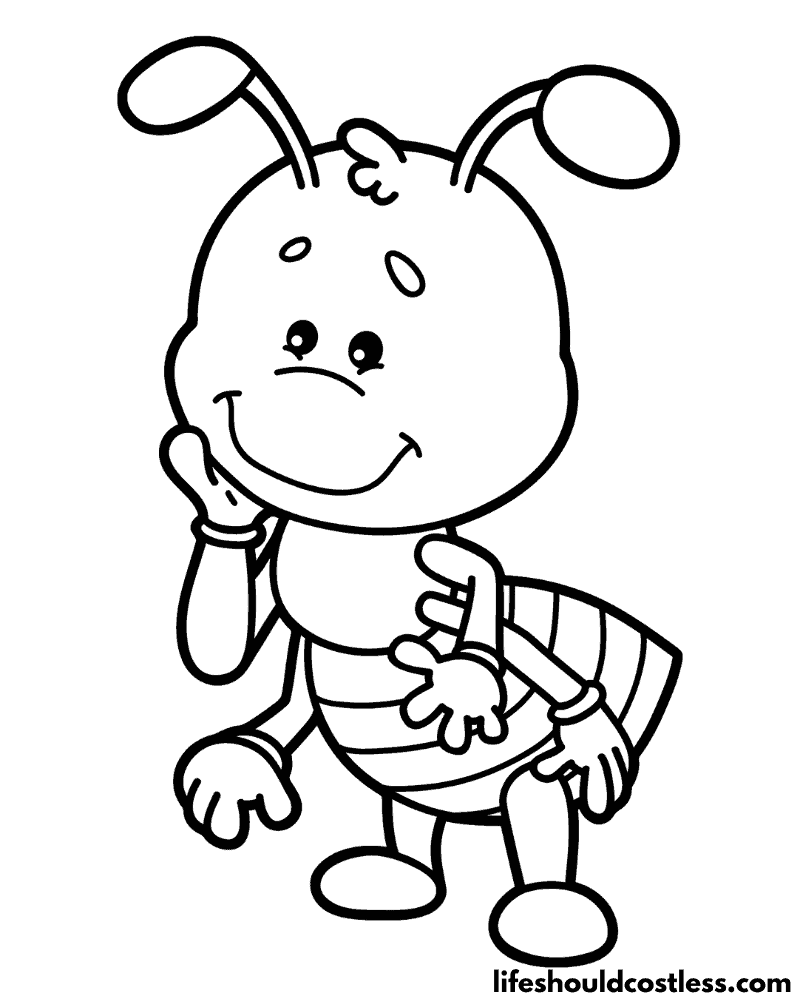 Ant Coloring Page Example