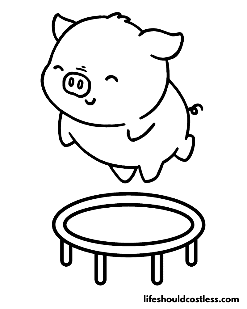 Cartoon Pig Color Sheet Example
