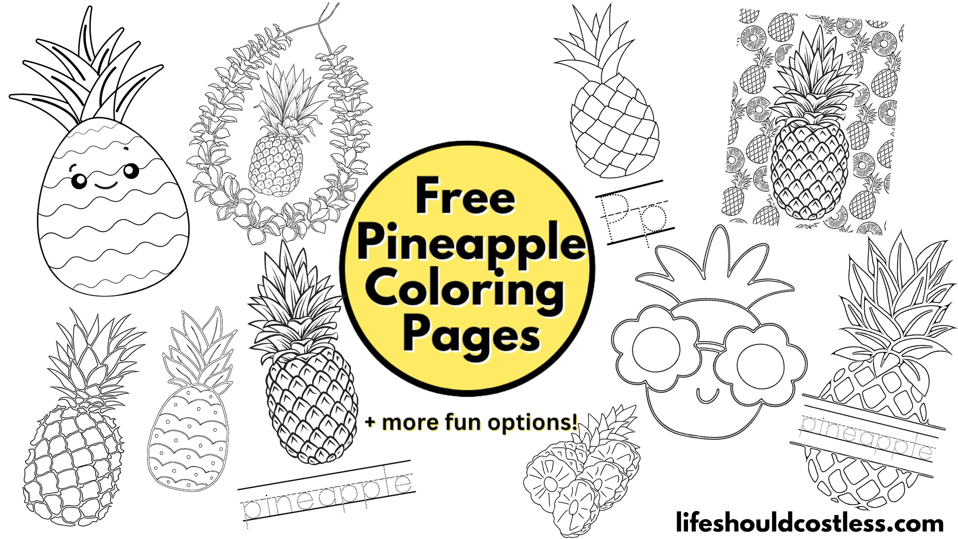 Coloring Pages Of A Pineapple
