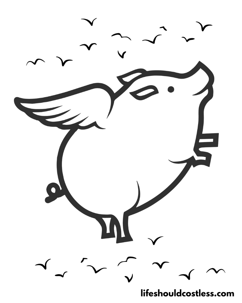 Coloring Picture Of Pigs Flying Example