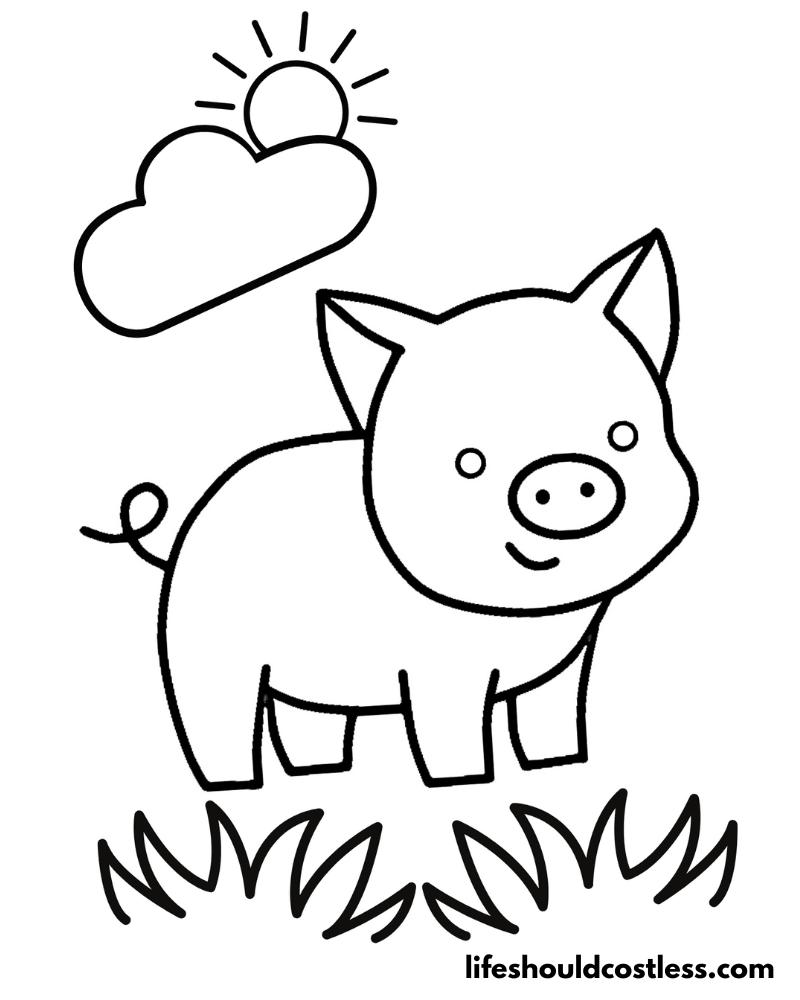 Cute Pigs Coloring Pages Example