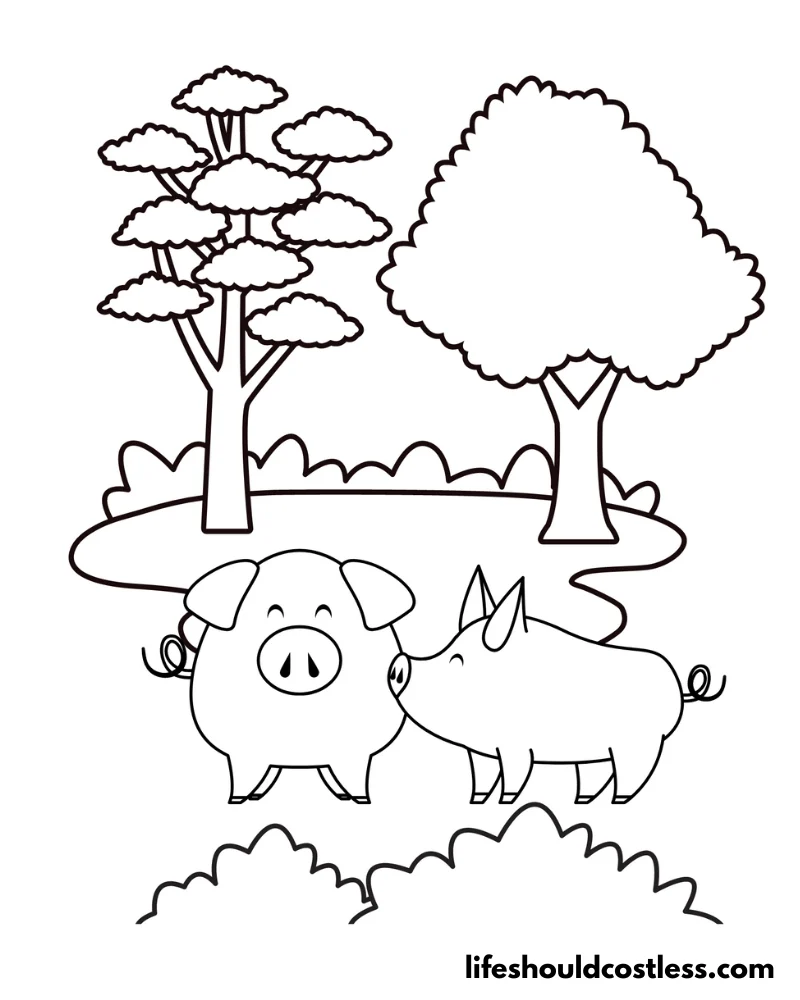 Free Coloring Pages Pigs Example