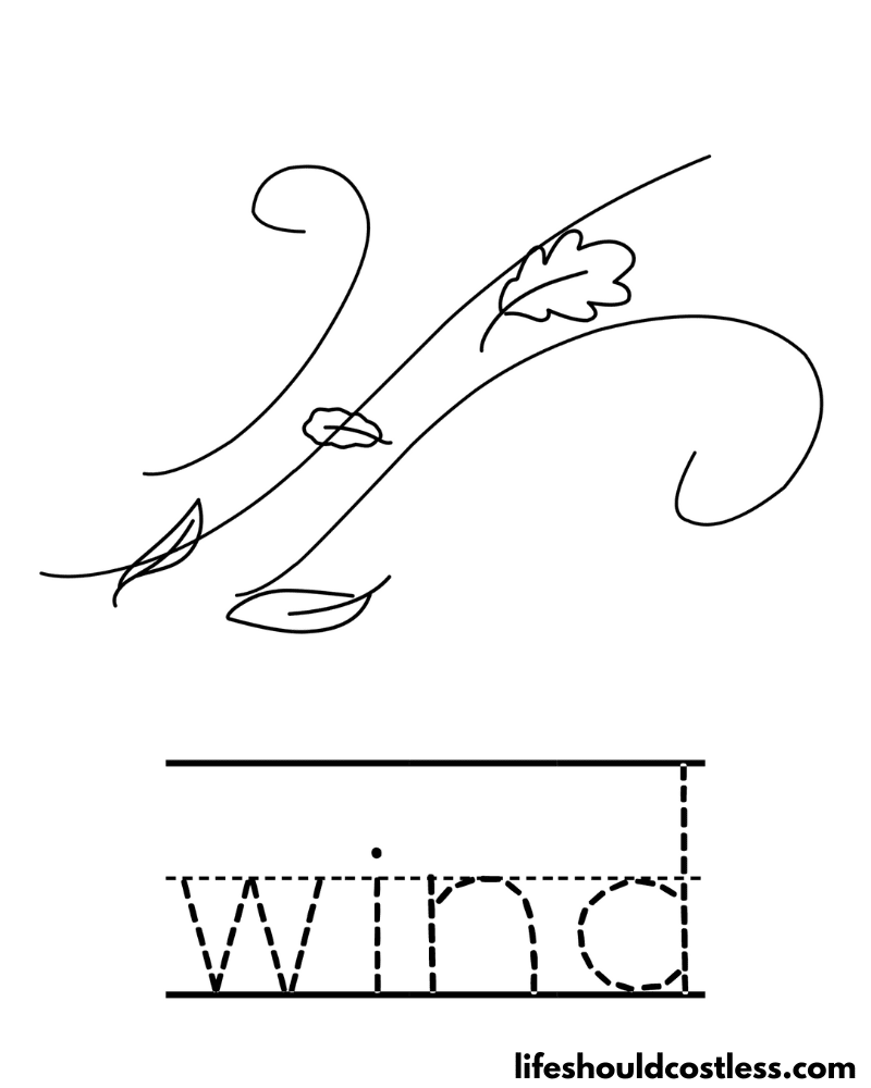 Letter W is for wind worksheet example