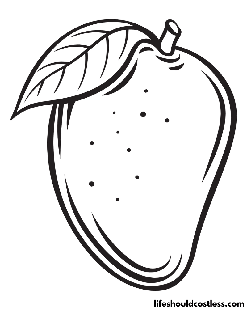 Mango fruit coloring page example