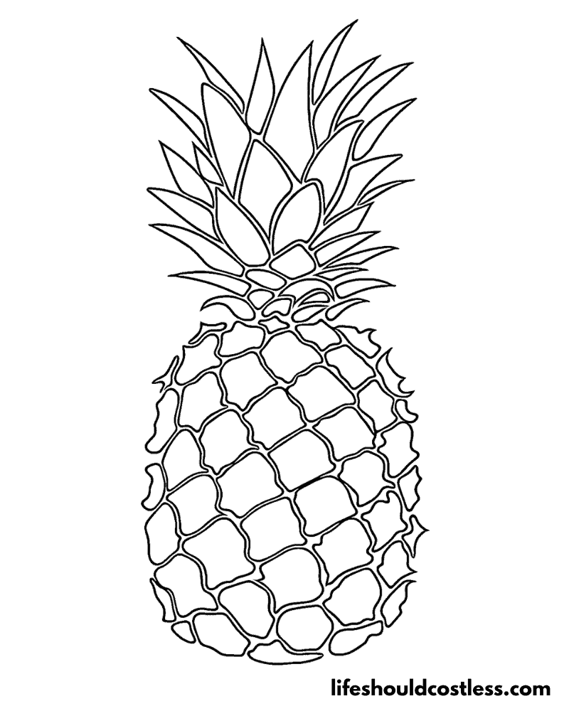 Outline Pineapple Color Sheet Example