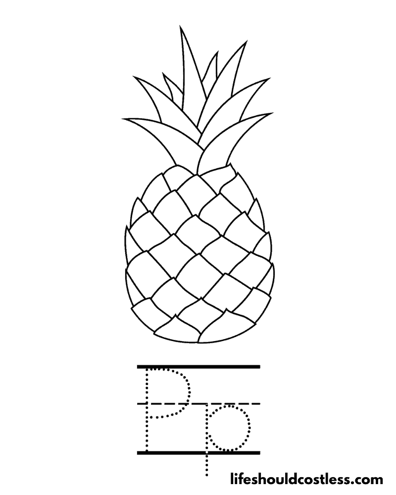 P Is For Pineapple Coloring Page Example