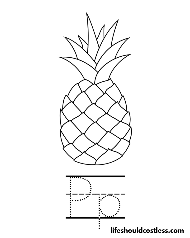P Is For Pineapple Coloring Page Example