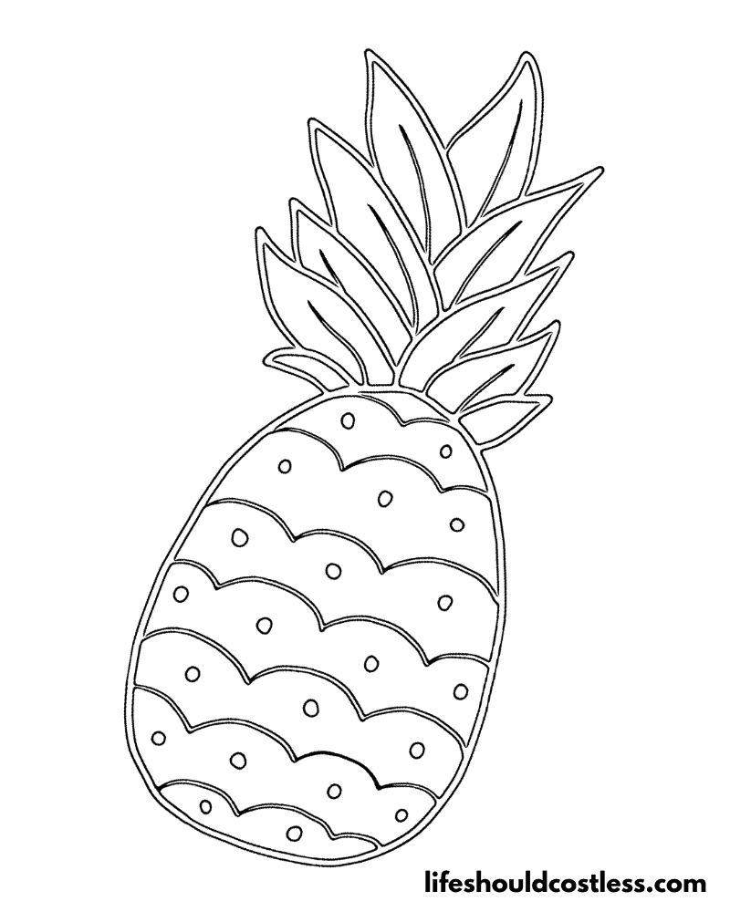 Pineapple To Color Outline Example