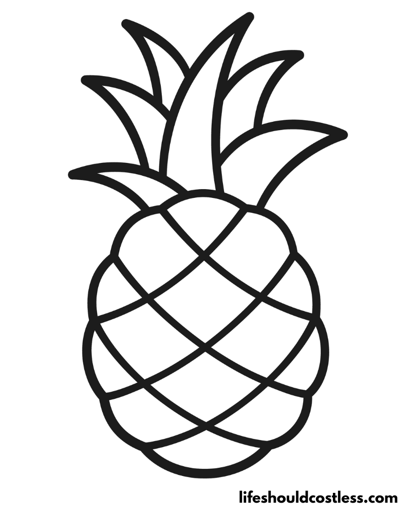 Simple Pineapple Colouring Page Example