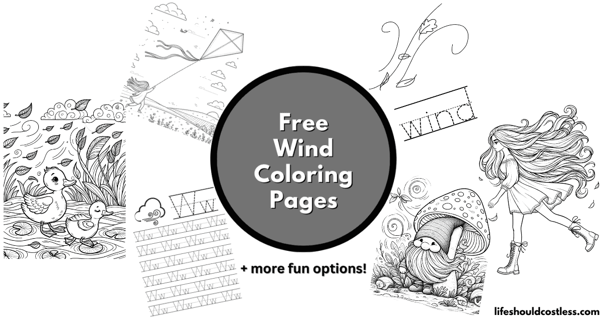 Wind Coloring Pages (free printable PDF templates) - Life Should Cost Less