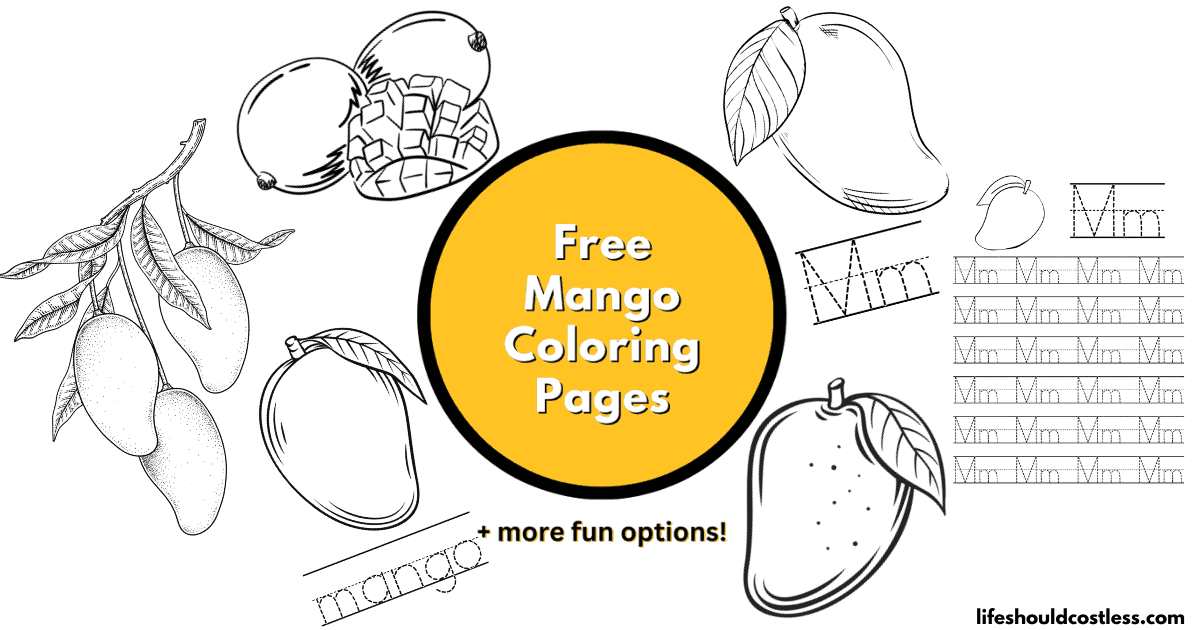 Mango Coloring Pages (free printable PDF templates) - Life Should Cost Less