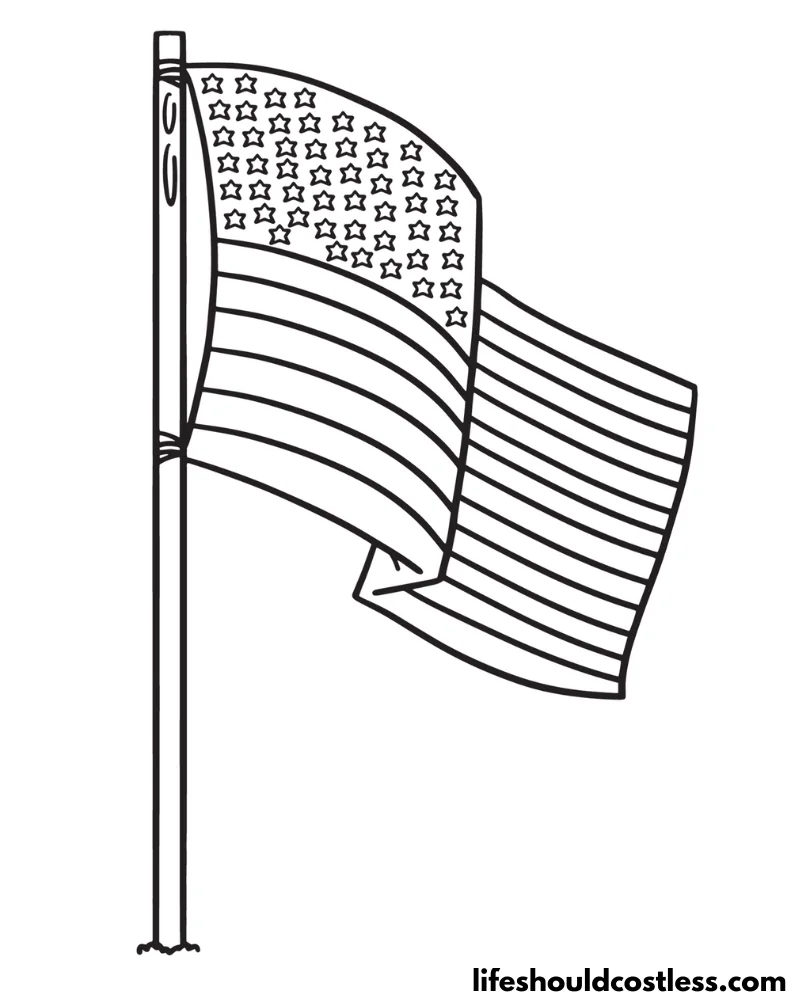 American flag coloring picture example