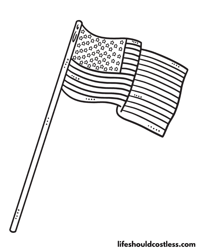 American flag picture to color example
