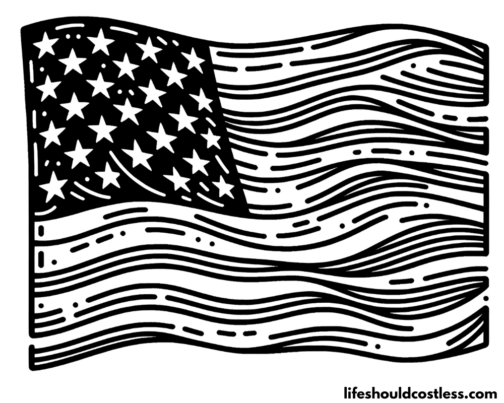American flags coloring pages example