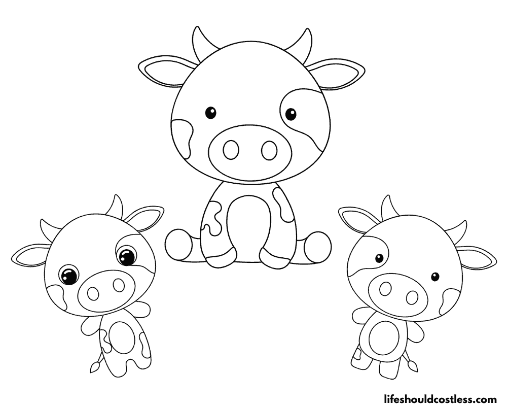 Baby cows coloring page example
