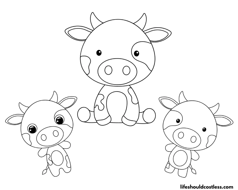 Baby cows coloring page example
